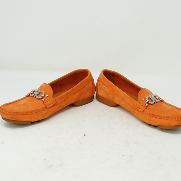 Salvatore Ferragamo Shoes - Salvatore Ferragamo Orange Driver Loafers